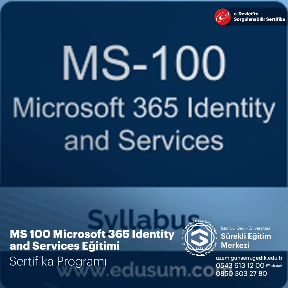 MS 100 Microsoft 365 Identity and Services Eğitimi 